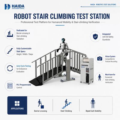 Robot Merdiven Tırmanma Test İstasyonu Merdiven Tırmanma Test Ekipmanı Özelleştirilebilir Merdiven Özellikleri PLC Kontrolü Düşme Önleyici Korkuluklar