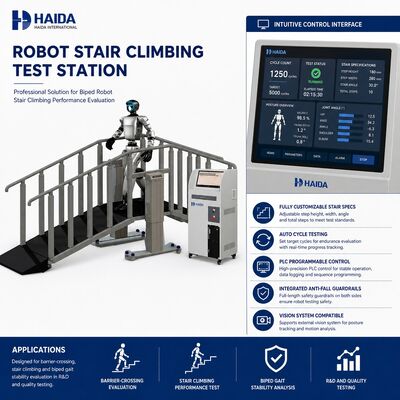 Robot Merdiven Tırmanma Test İstasyonu Merdiven Tırmanma Test Ekipmanı Özelleştirilebilir Merdiven Özellikleri PLC Kontrolü Düşme Önleyici Korkuluklar