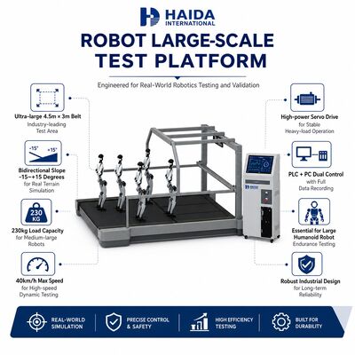 İnsanoid Robot Büyük Ölçekli Test Platformu Kemeri 230kg Yük 40km/h İki yönlü Eğim Dayanıklılık Yorgunluk Test Ekipmanı