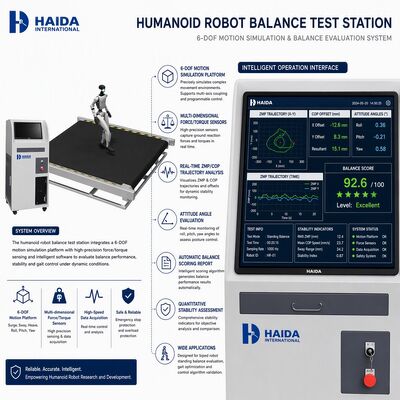 İnsansı Robot Denge Test İstasyonu 6 DOF Hareket Platformu İki Ayaklı Robot Stabilite Test Ekipmanı ZMP COP Analizi