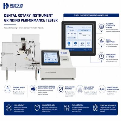 Diş Döner Alet Zımparalama Performansı Test Cihazı Bur Başı Aşınma Test Makinesi El Aleti Kalite Kontrolü Kesme Verimliliği Testi