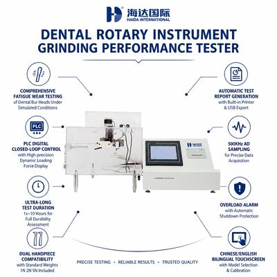 Diş Döner Alet Zımparalama Performansı Test Cihazı Bur Başı Aşınma Test Makinesi El Aleti Kalite Kontrolü Kesme Verimliliği Testi