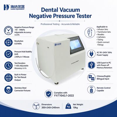 Diş Vakum Negatif Basınç Test Cihazı Vakum Ölçer Makinesi Diş Aspirasyon Sistemi Test Ekipmanları Yüksek Hassasiyet -94 kPa