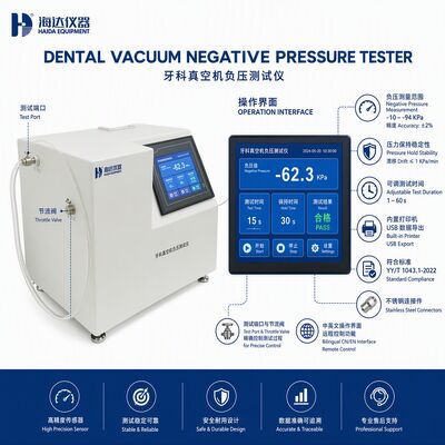 Diş Vakum Negatif Basınç Test Cihazı Vakum Ölçer Makinesi Diş Aspirasyon Sistemi Test Ekipmanları Yüksek Hassasiyet -94 kPa